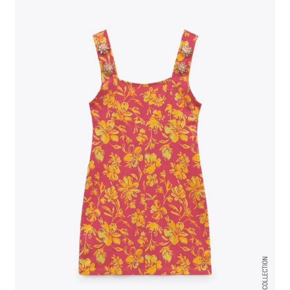 Zara Jewel Jacquard Dress NWT - Picture 3 of 12